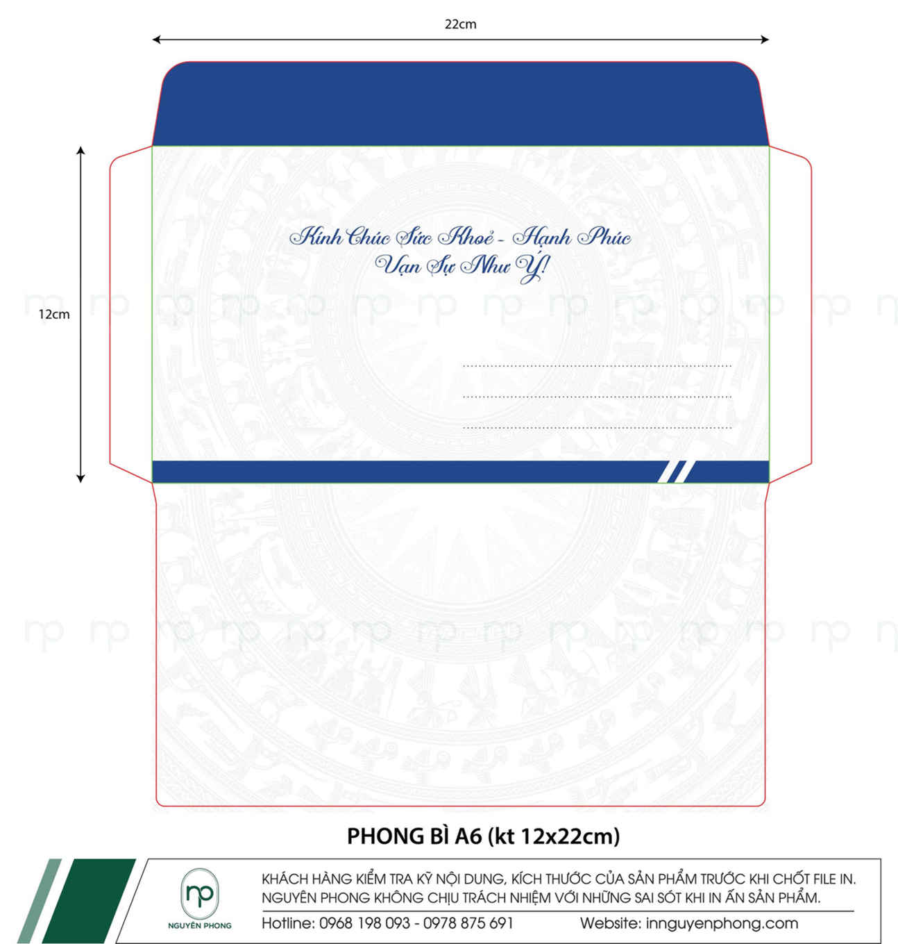 Mẫu kích thước phong bì khổ a4